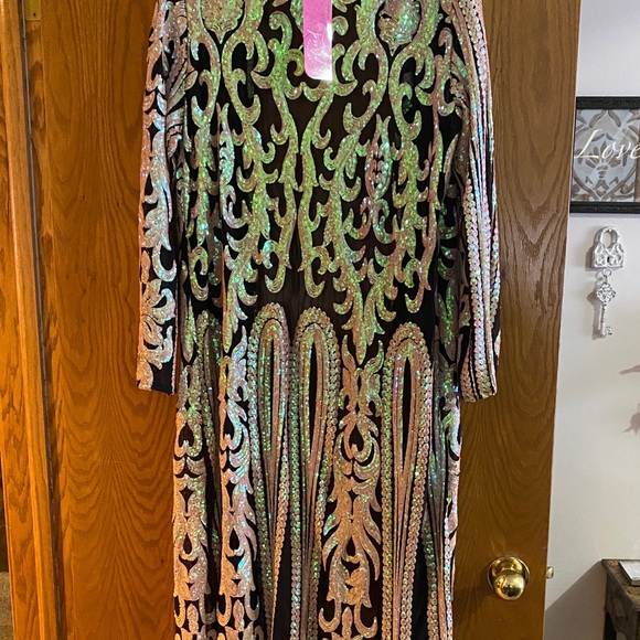 NFR Gold night! Sequin Embellished Long Coat - Picture 2 of 3